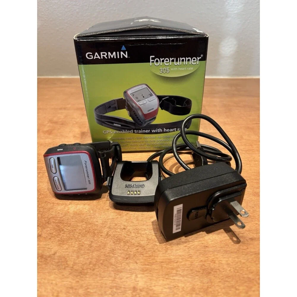 Garmin Forerunner 305 GPS Enabled Trainer Watch & Heart Rate Monitor WORKS
